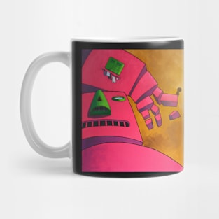 Pink robot house Mug